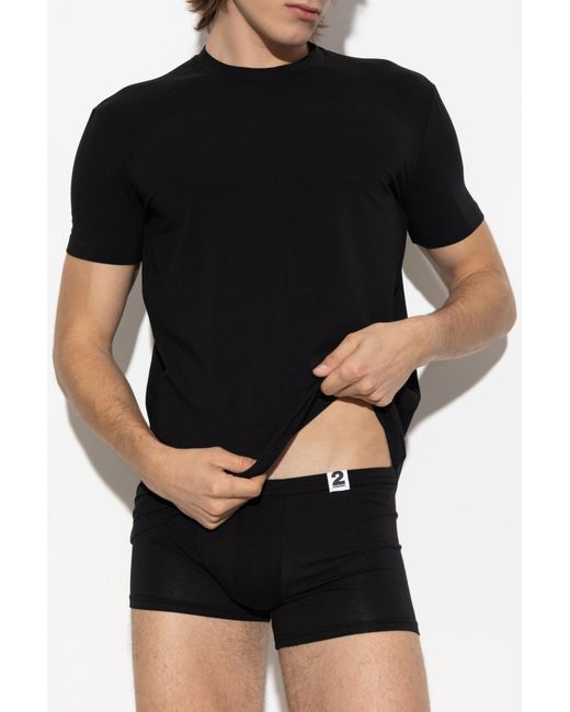 DSquared² Black T-Shirt From The "Underwear" Collection for men