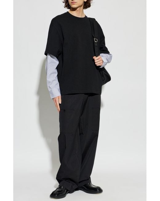 Jil Sander Black 'Cargo' Trousers for men
