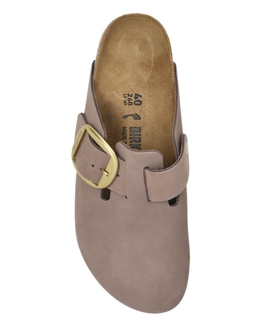 Birkenstock Brown 'Boston Big Buckle' Clogs