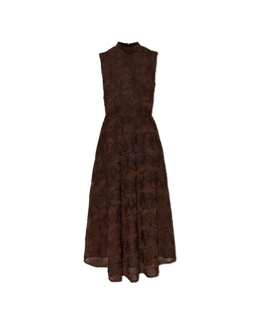 ROTATE BIRGER CHRISTENSEN Brown Floral Print Dress