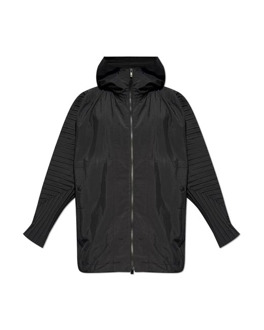 Homme Plissé Issey Miyake Black Lightweight Jacket With Hood for men