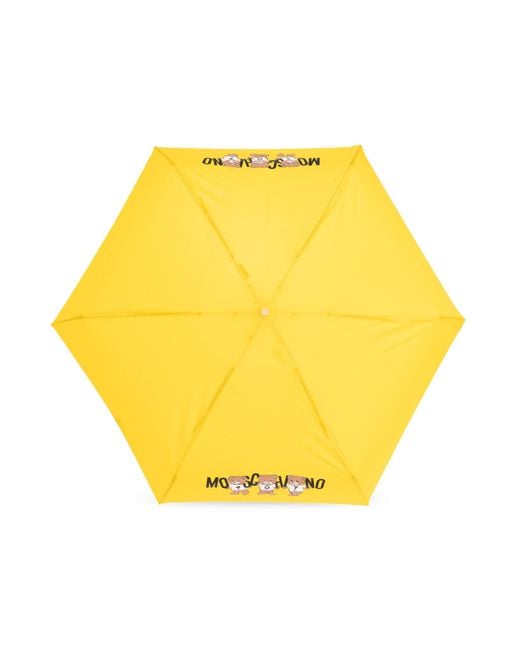 Moschino Yellow Umbrella With Logo