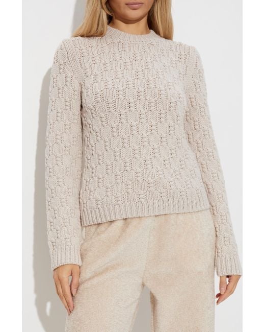 Moncler Natural Sweater With A Decorative Knit