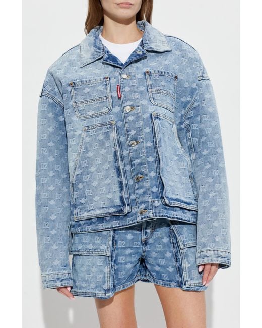 DSquared² Blue Denim Jacket With Monogram