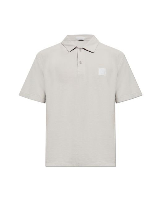 Stone Island White Polo With Logo Patch for men