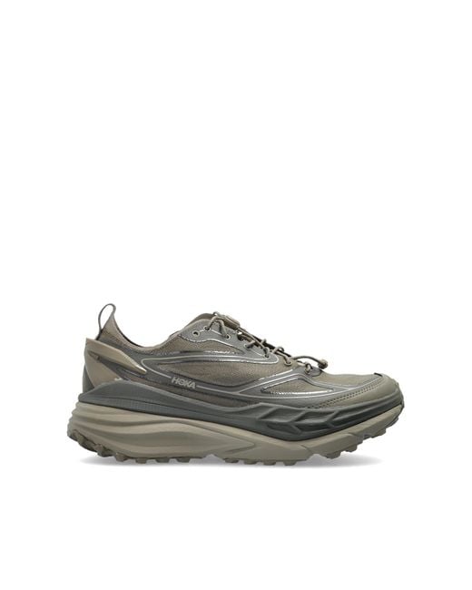 Hoka One One Gray Sports Shoes 'Stinson One 7' for men