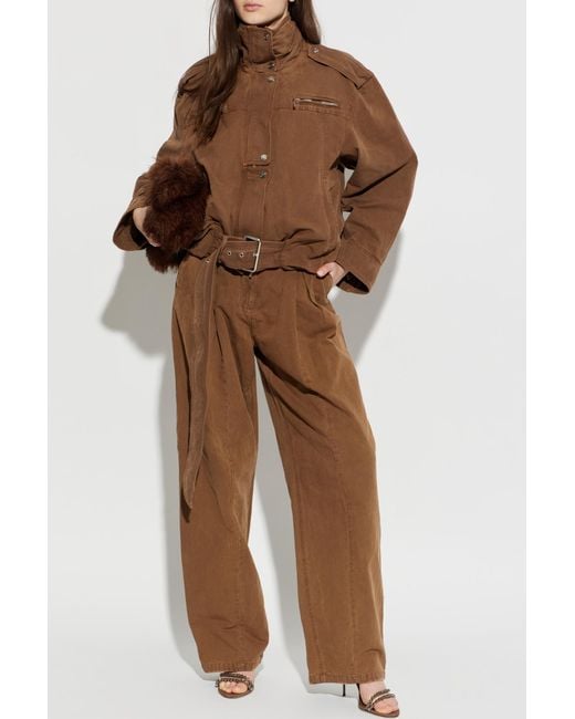 Blumarine Brown Loose-Fit Trousers With Belt
