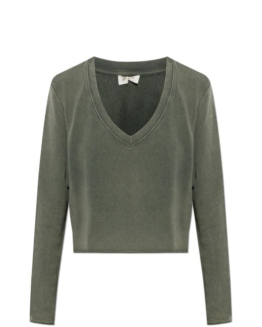 American Vintage Green V-Neck Sweatshirt