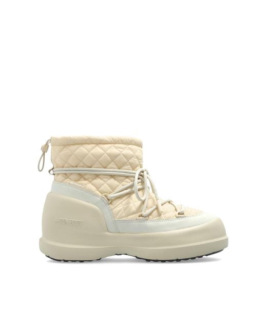 Moon Boot Natural 'Mezzaluna Quilted Mid' Snow Boots