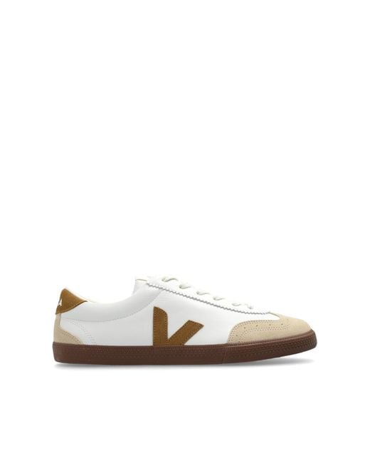 Veja Black Sports Shoes Volley O.T. Leather for men