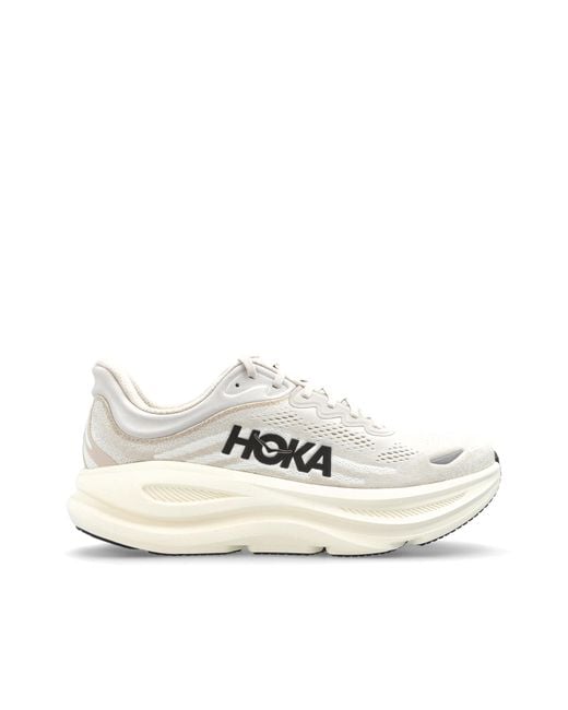 Hoka One One White 'Bondi 9' Sports Shoes for men