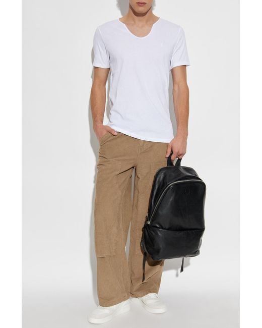 AllSaints White Corduroy Trousers 'Dunstan' for men