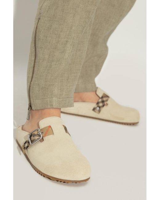 Burberry White Slides Urchin
