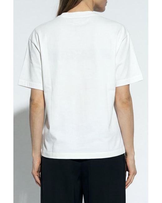 Jil Sander White T-Shirt With Printed Logo