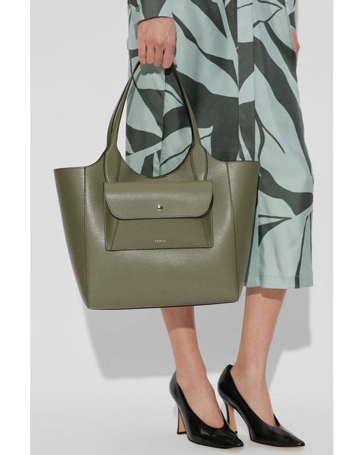 Furla Green "Lea Medium" Shopper Bag