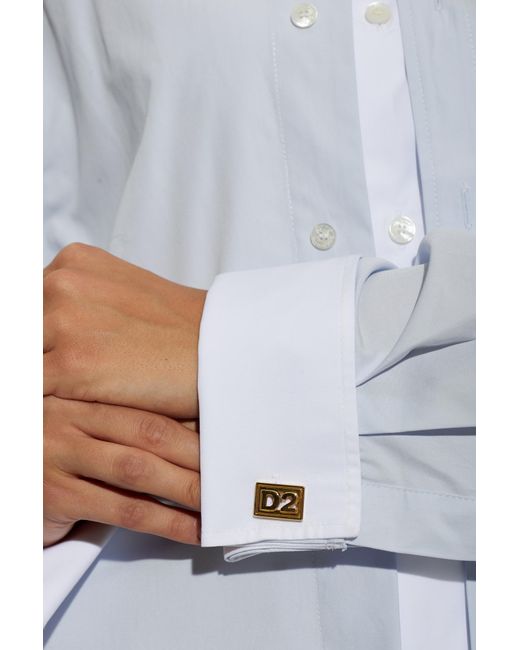 DSquared² Metallic Cufflinks With Logo for men