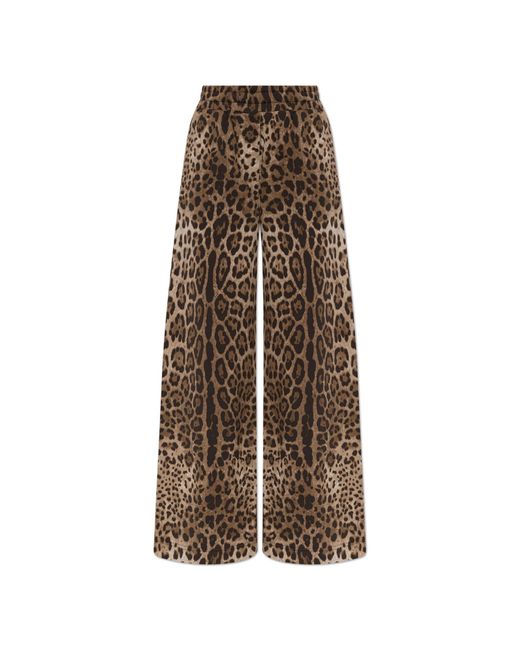 Dolce & Gabbana Brown Animal Print Sweatpants