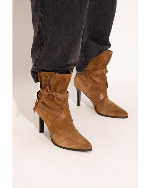 Isabel Marant Brown Heeled Ankle Boots 'Atiny'