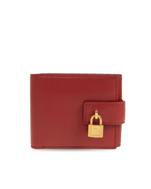 Balmain Red Leather Wallet