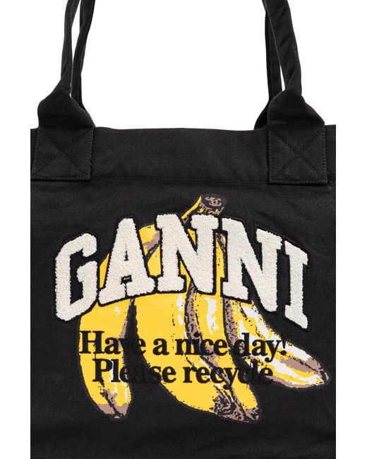 Ganni Black Shopper-Type Bag