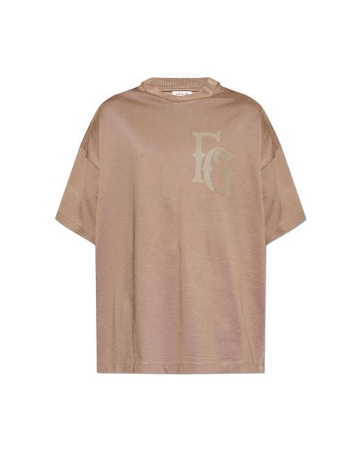 Fear Of God Natural T-Shirt With Print for men
