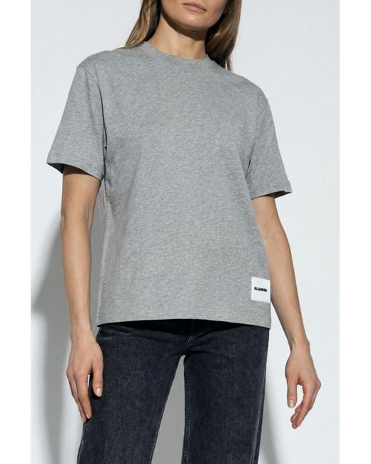 Jil Sander Multicolor Set Of Three T-Shirts With Logo