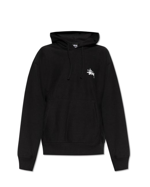 Stussy Black Hoodie With Logo for men