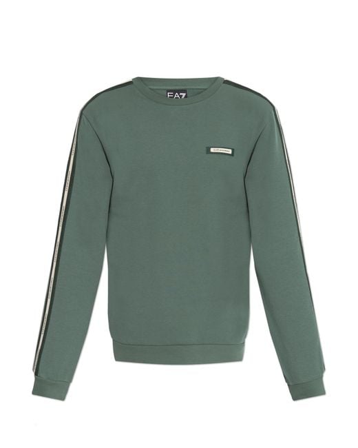 EA7 Green Sweatshirt With Logo Patch for men
