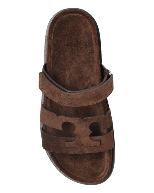 Tory Burch Brown Suede Slides