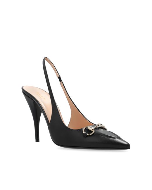 Gucci Black Leather High-heeled Shoes,
