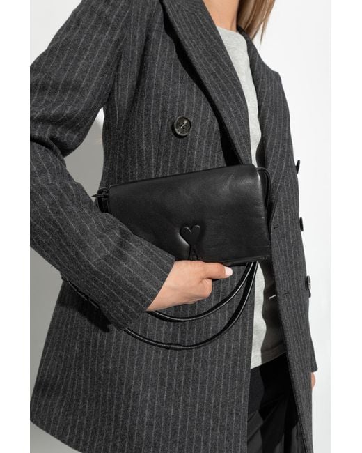 AMI Black Shoulder Bag for men