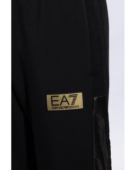 EA7 Black Sweatpants With Logo, for men
