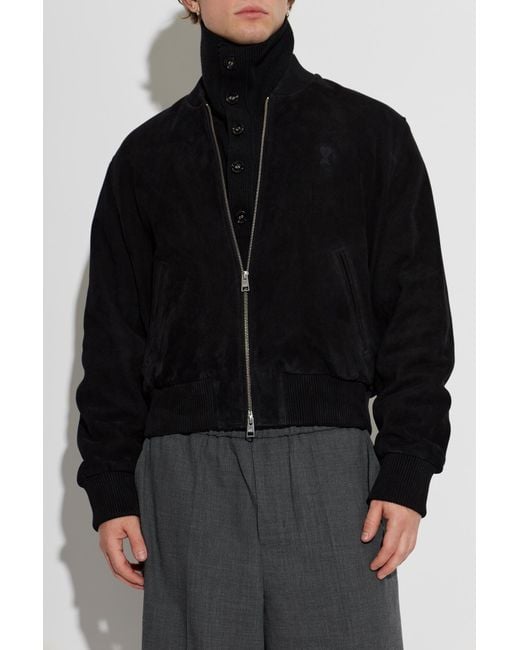 AMI Black Suede 'Bomber' Jacket for men