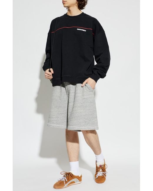 DSquared² Black Sweatshirt With Printed Logo for men