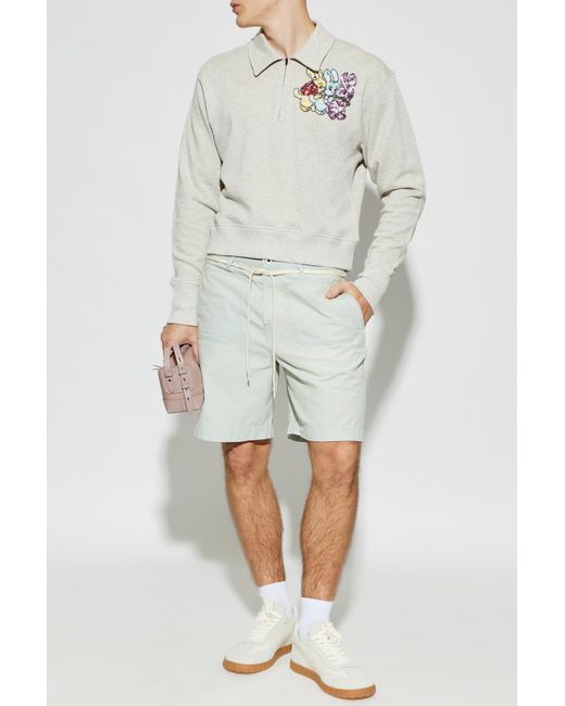 KENZO Gray Sweatshirt With A Shimmering Appliqué for men
