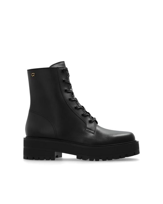 Gianvito Rossi Black Leather Ankle Boots 'Turner'