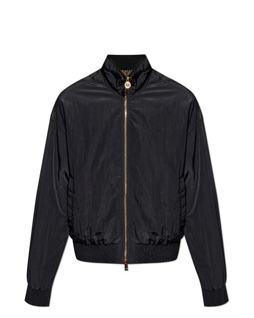 Versace Blue Lightweight Jacket With Stand-Up Collar for men