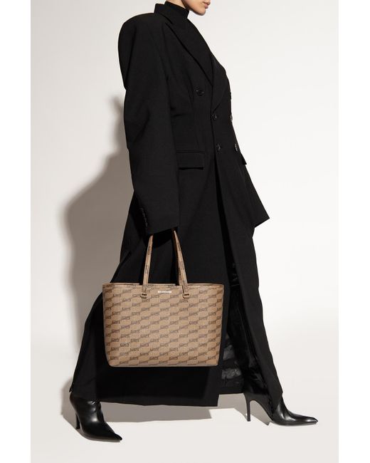 Balenciaga Canvas 'signature' Shoulder Bag in Brown Lyst Canada