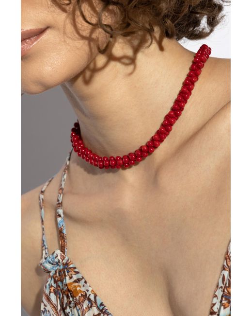 Ulla Johnson Red Coral 'bubble' Necklace,