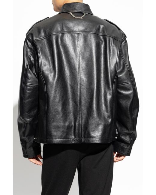 Alexander McQueen Black Leather Jacket for men