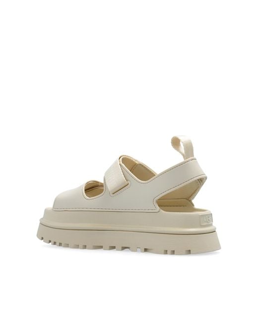Ugg White 'Goldenglow' Platform Sandals
