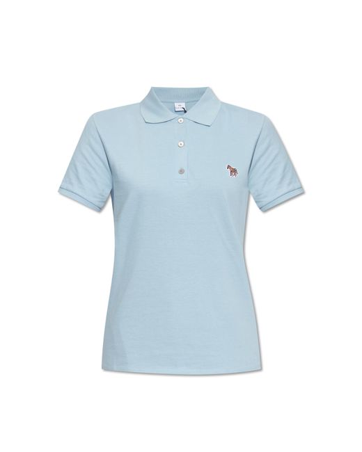 PS by Paul Smith Blue Polo Shirt With Logo Patch,