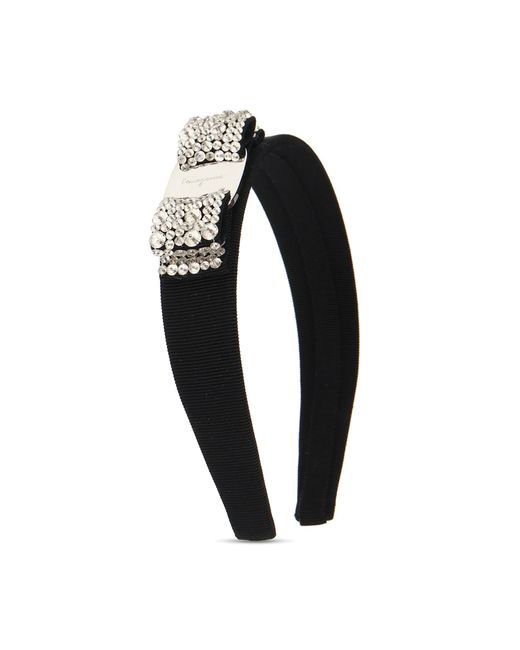 Ferragamo Black Headband With Bow