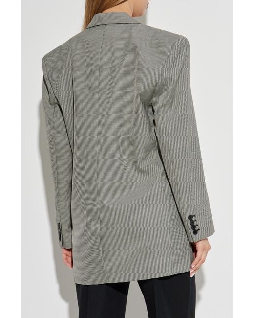 Anine Bing Gray Houndstooth Patterned Blazer