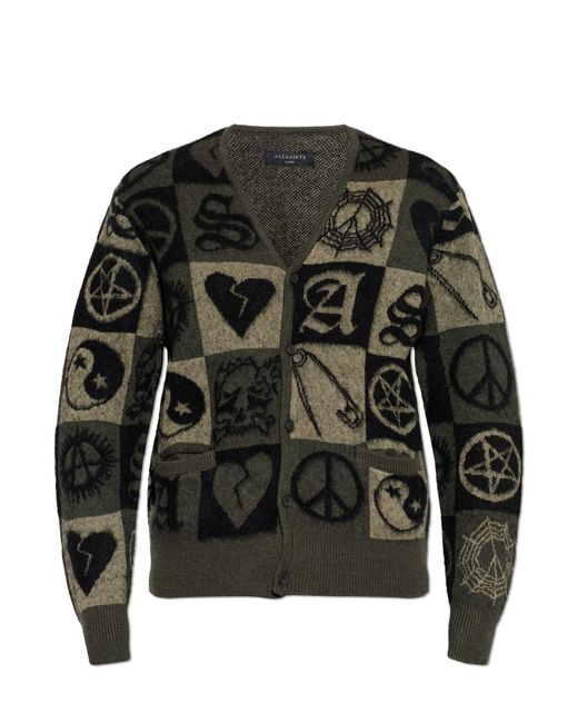 AllSaints Black Cardigan 'Travis' for men