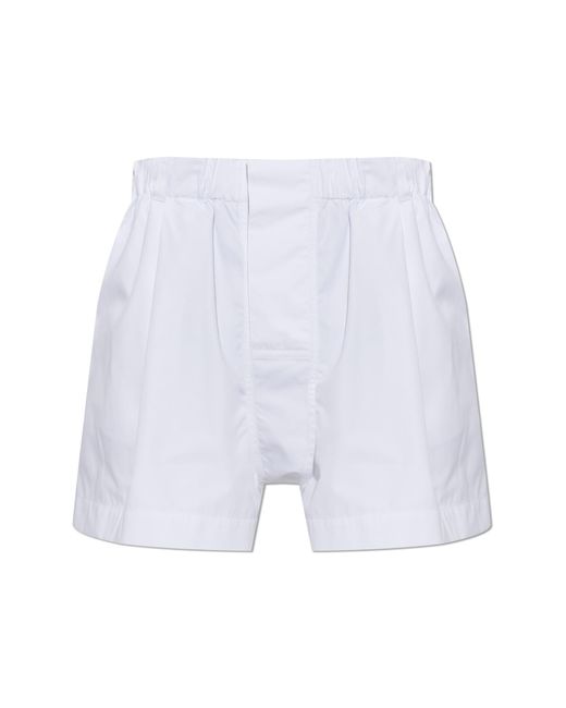 LACOSTE RUNWAY White Shorts With Logo for men