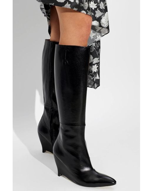 Maison Margiela Black Leather Heeled Boots