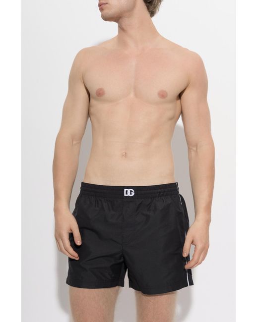 Dolce & Gabbana Black Swim Shorts for men
