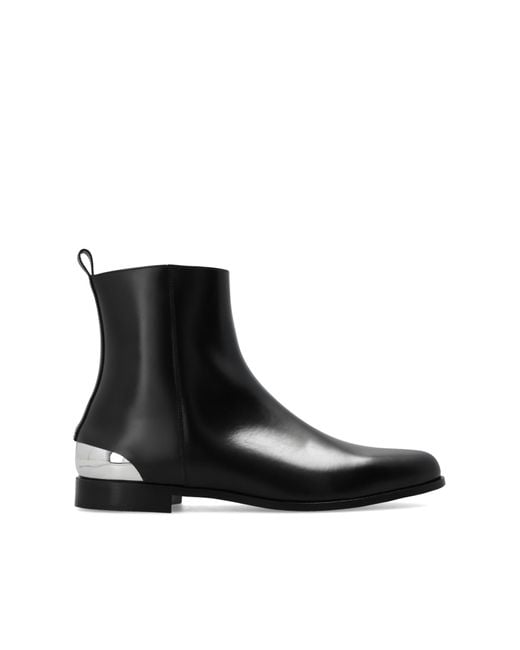 Alexander McQueen Black Chelsea Boot With Metal Insert, for men