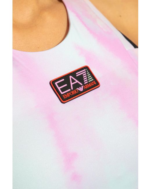 EA7 Black Sports Top With Logo